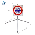 Roll Up Folding Sign - Alto Control Policia Reflective Folding Warning Sign